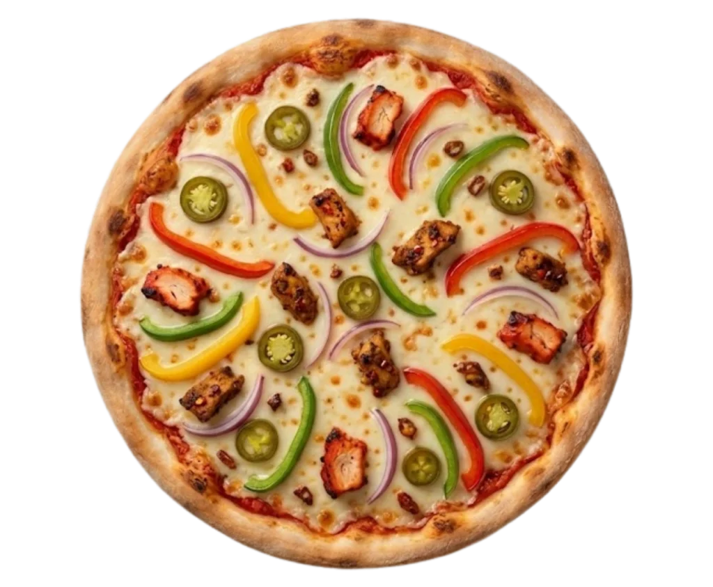 TANDOORI CHICKEN HOT Tandoori Chicken, Spicy Chicken, Mix Pepper, Red Onion & Jalapeno